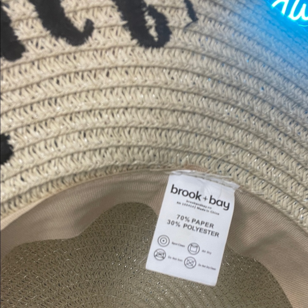 Brook & Bay Chic Women's Straw Hat with Black Script - Picture 2 of 8